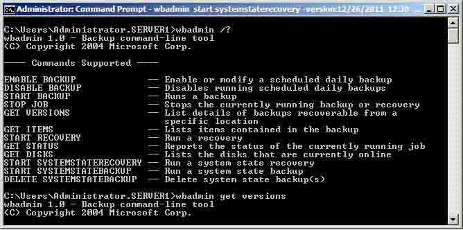 WBADMIN /?