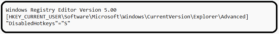 Disable Windows-S Key